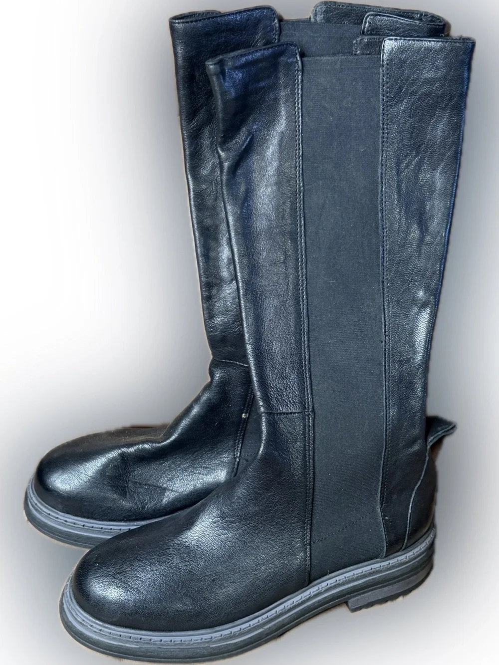 Emanuele Crasto Black Leather Boots nwt